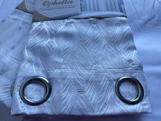 2 Tende Ophelia Coprente 130x275 Bianco/Argento