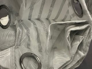 2 Tende Ophelia Coprente 130x275 Bianco/Argento