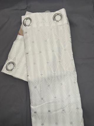 2 Tende Ophelia Coprente 130x275 Bianco/Argento