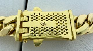 CADENA CUBANA ORO 18 QUILATES CIERRE CIRCONITAS