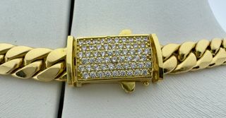 CADENA CUBANA ORO 18 QUILATES CIERRE CIRCONITAS