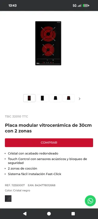 Placa Vitrocerámica Teka