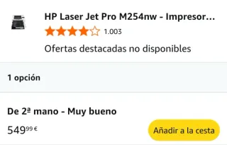 HP Laser Jet Pro M254nw - Impresora color láser