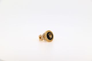 Anillo Rolex Corona Onix Circonitas Greca Oro