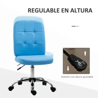Silla de oficina azul y plateada