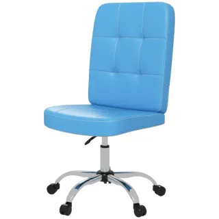 Silla de oficina azul y plateada