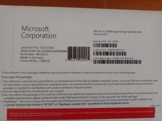 Windows 11 Pro DVD Spagnolo Scatola Sigillata