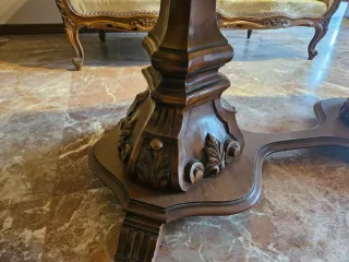 Mesa de centro de madera y marmol