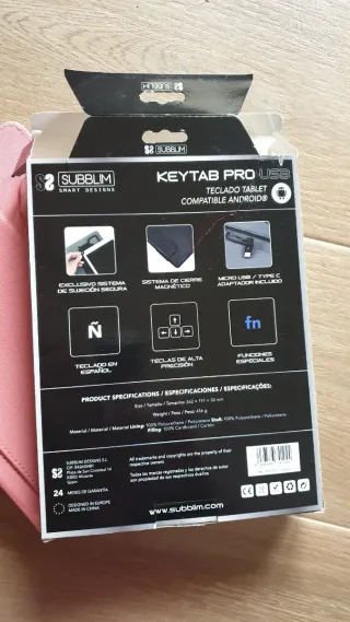 Funda con teclado para Tablet,color coral