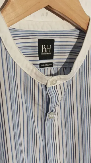 Pedro del Hierro Camisa Cuello Mao Rayas