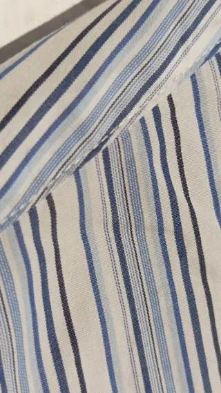 Pedro del Hierro Camisa Cuello Mao Rayas