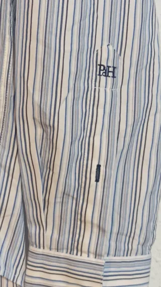 Pedro del Hierro Camisa Cuello Mao Rayas