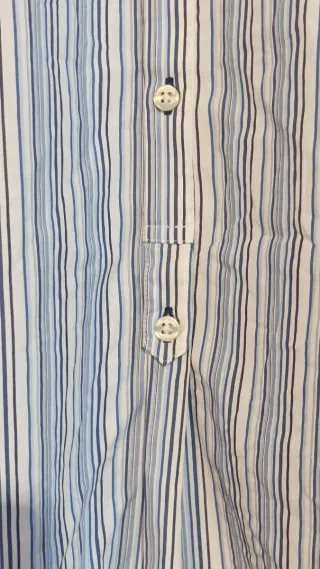 Pedro del Hierro Camisa Cuello Mao Rayas