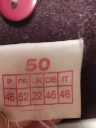 Cappotto in tessuto da donna taglia 50 colore melanzana