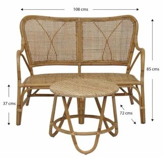 Conjunto de jardín de ratán en natural CHILVERT