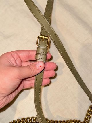 Borsa Pinko verde con uccelli dorati