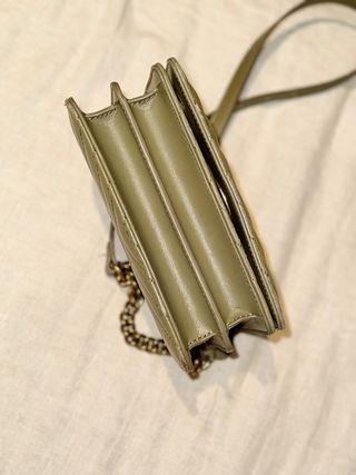 Borsa Pinko verde con uccelli dorati