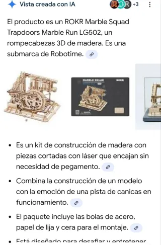 Puzzle 3D Madera ROKR Marble Squad run