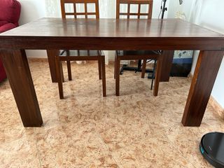 Mesa y 4 sillas madera Banak