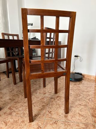 Mesa y 4 sillas madera Banak