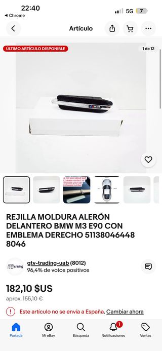 Aletas M3 E90 y E91 Originales