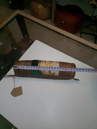 Estuche artesano cuero y tela