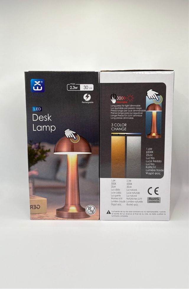 2 Lámparas LED Táctiles Recargables