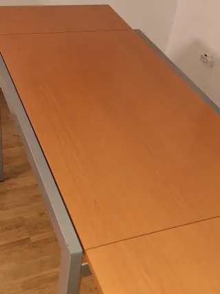 Mesa de comedor extensible madera y metal