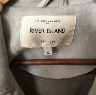 Chaqueta River Island efecto piel gris