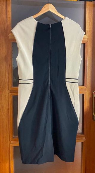 Vestido Mango Beige y Negro