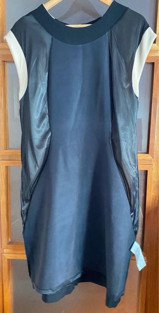 Vestido Mango Beige y Negro