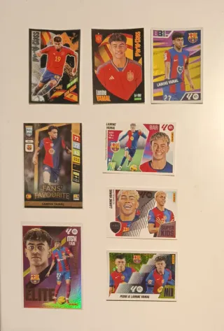 Lote 8 cartas cromos Lamine Yamal Panini