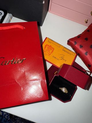 Anillo Pantera dorado con brillos