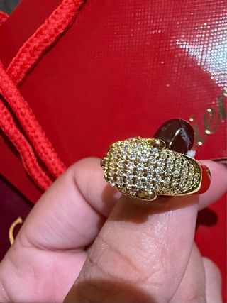 Anillo Pantera dorado con brillos