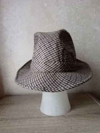 Cappellino lana vintage beige/marrone