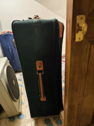 Maleta grande verde y marrón