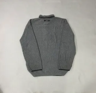 Nautica Fleece Polo Shirt Size L, Quarter zip Gray