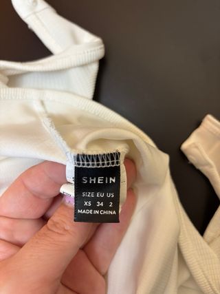 Body manga larga escote cuadrado blanco XS