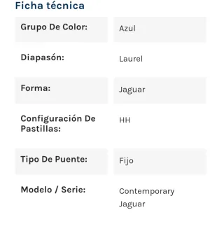 Squier Fender Jaguar contemporary HH Azul