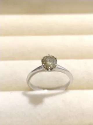 Anillo Oro Blanco Diamante Natural 0.85ct SI1 fan