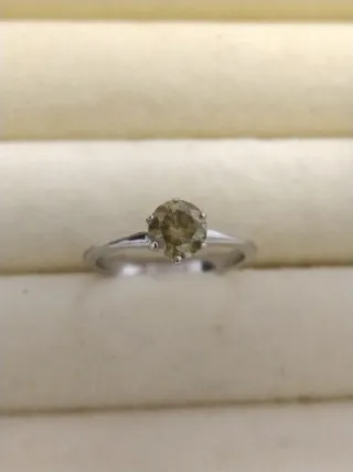 Anillo Oro Blanco Diamante Natural 0.85ct SI1 fan