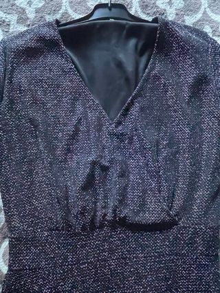 Vestido fiesta negro con brillos