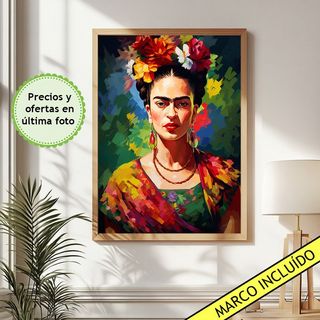 Cuadro Frida Kahlo colorido - Cuadro de Flores