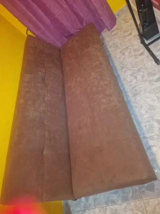 Sofá Cama Marrón Tela