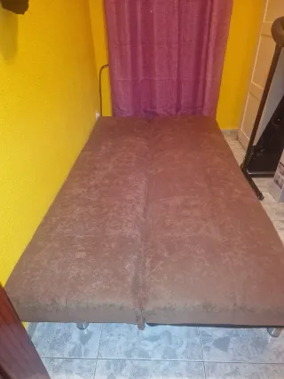 Sofá Cama Marrón Tela