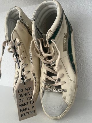 Golden Goose Slide Beige con Estrella Verde