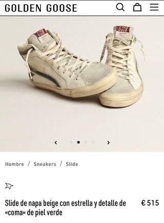 Golden Goose Slide Beige con Estrella Verde