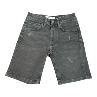 Pantalones Vaqueros Cortos Grises Desgastados