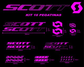 Kit 16 Pegatinas Scott ralladas spark