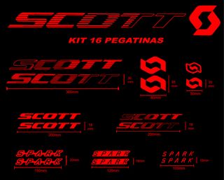 Kit 16 Pegatinas Scott ralladas spark